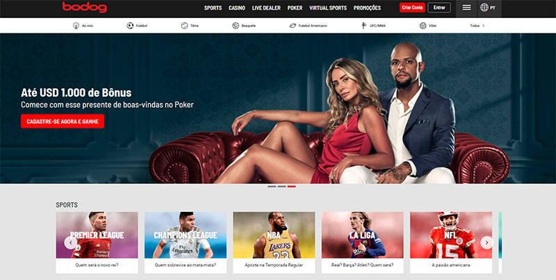 Bodog home page