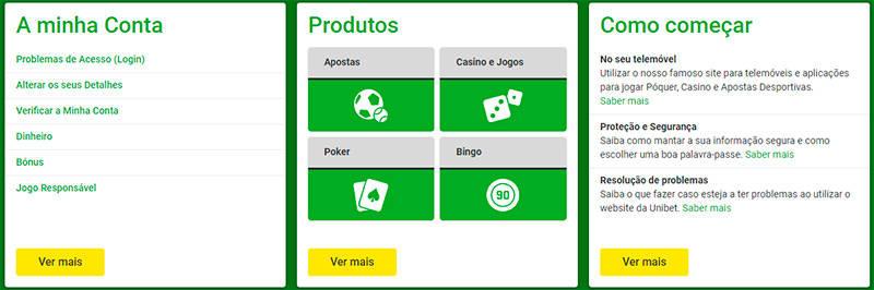 Unibet centro de ajuda