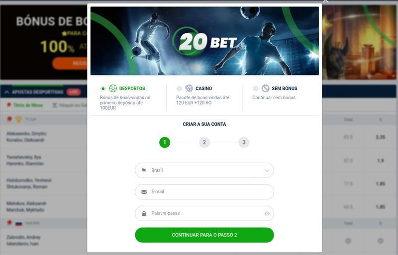 Como começar a jogar em 20BET